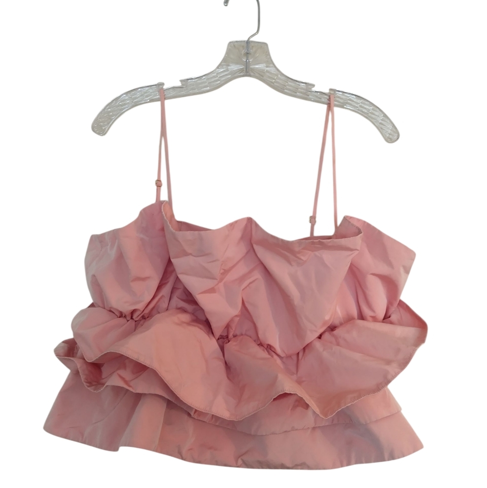 Zara Tiered Ruffled Blouse Large Pink - Picture 3 of 11